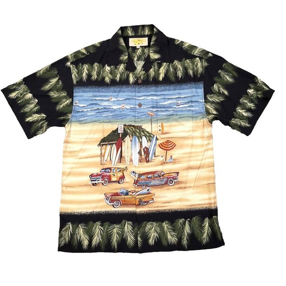 Maui Maui Hawaii Islands Vintage Cali Surf Shirt Mens M Surfing Beach Unique - Picture 1 of 5